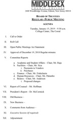 Board Of Trustees Meeting Agenda January 2019