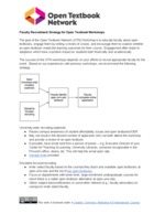 Faculty Recruitment Strategy for Open Textbook Workshops